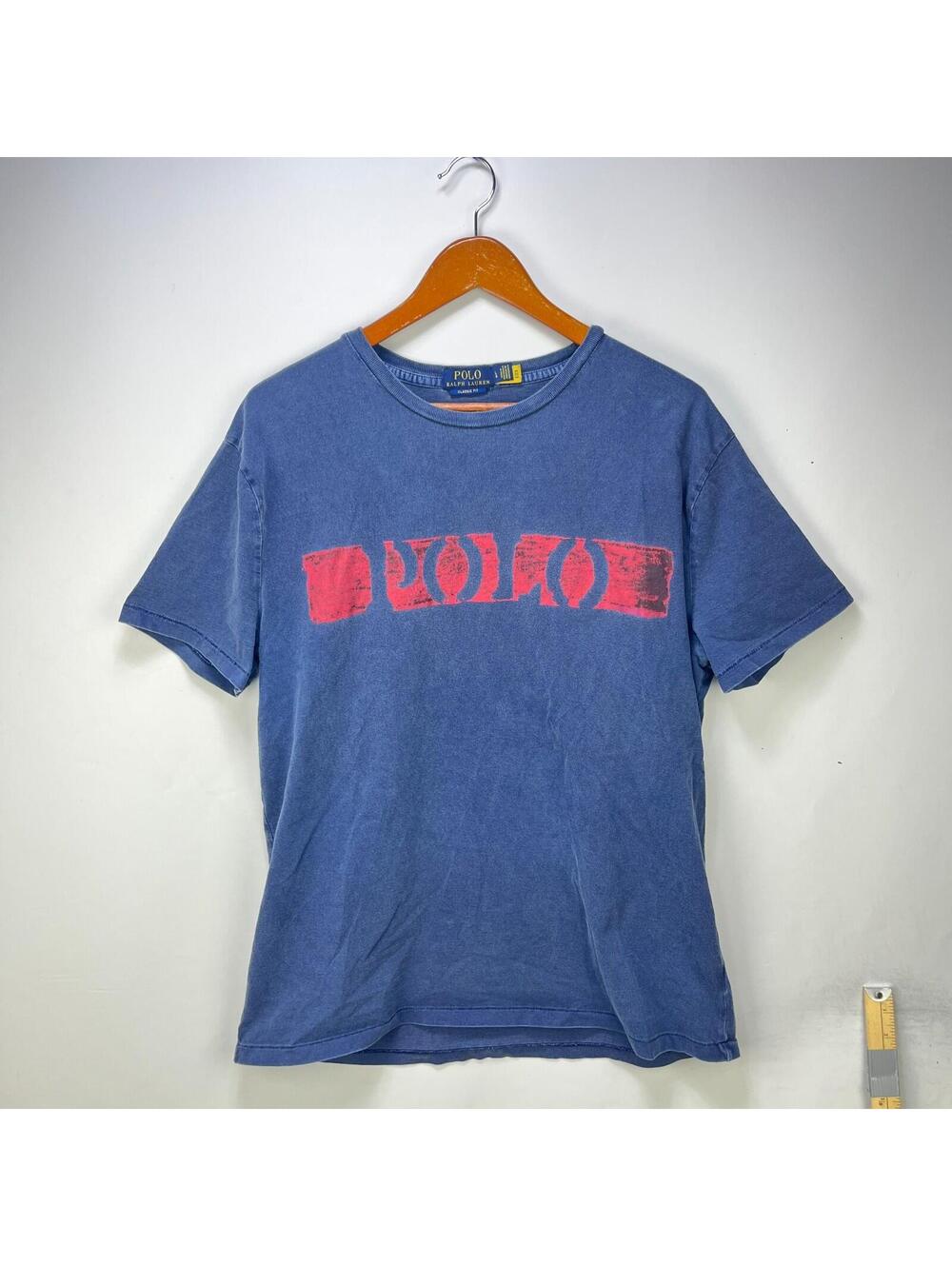 Vintage Polo Ralph Lauren Faded Spellout Graphic T Shirt L